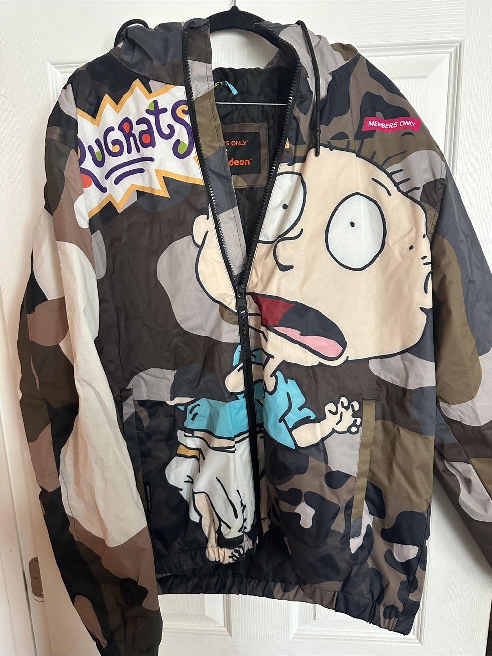 Members Only Camo Tommy Rugrats Hooded Bomber Jacket